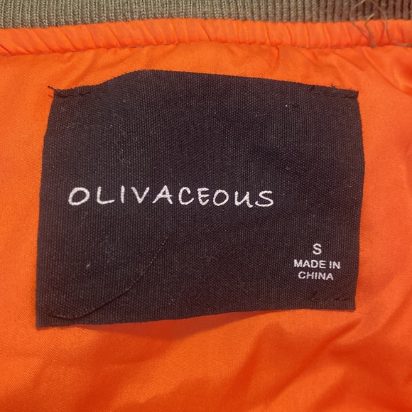 Olivaceous Bomber Jacket. Size small. - Picture 4 of 7